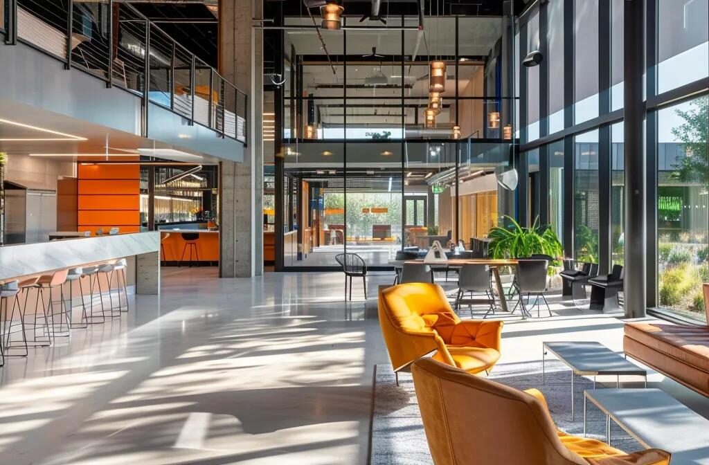 a construction firm showcasing a completed project through captivating visual storytelling, positioning themselves as industry thought leaders and building trust with potential clients.