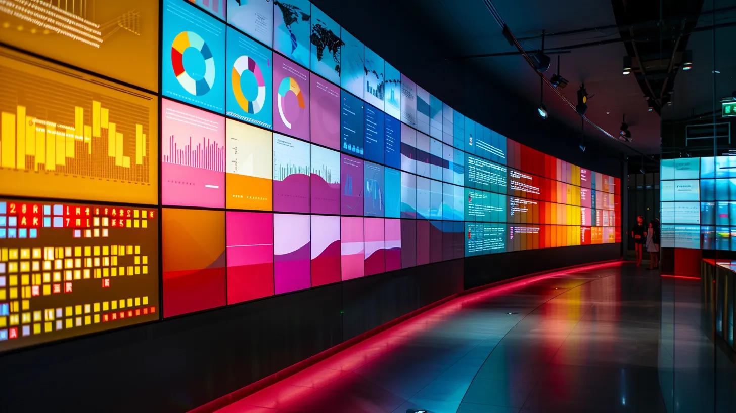 a vibrant digital marketing strategy board filled with colorful charts, engaging visuals, and impactful narratives, illuminated by soft, natural light, showcasing the dynamic interplay of content marketing in modern business.