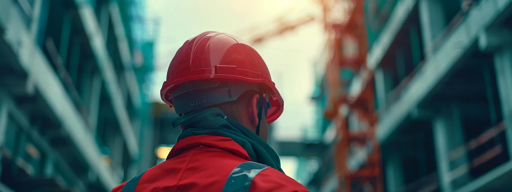 a construction company logo with a bold, modern design displayed on marketing materials against a backdrop of a cohesive color palette to convey professionalism and brand recognition.