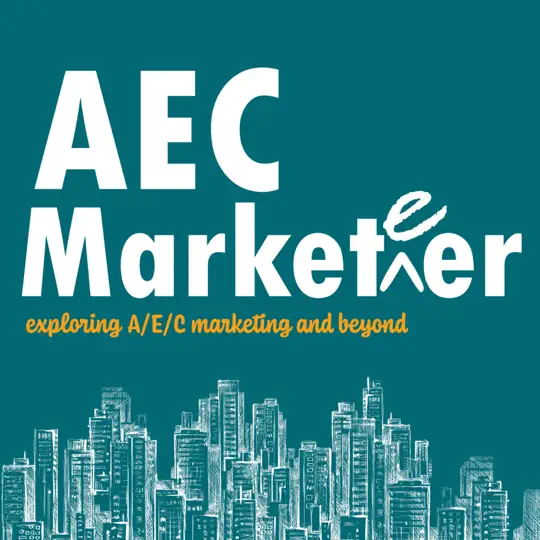 AEC Marketeer logo featuring stylized text and city skyline, representing insights into A/E/C marketing and related topics.