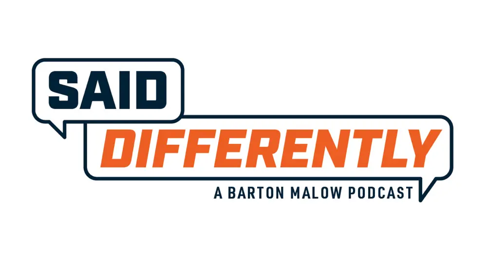 Said Differently podcast logo by Barton Malow, featuring bold typography and speech bubble design, emphasizing construction industry commentary and insights.