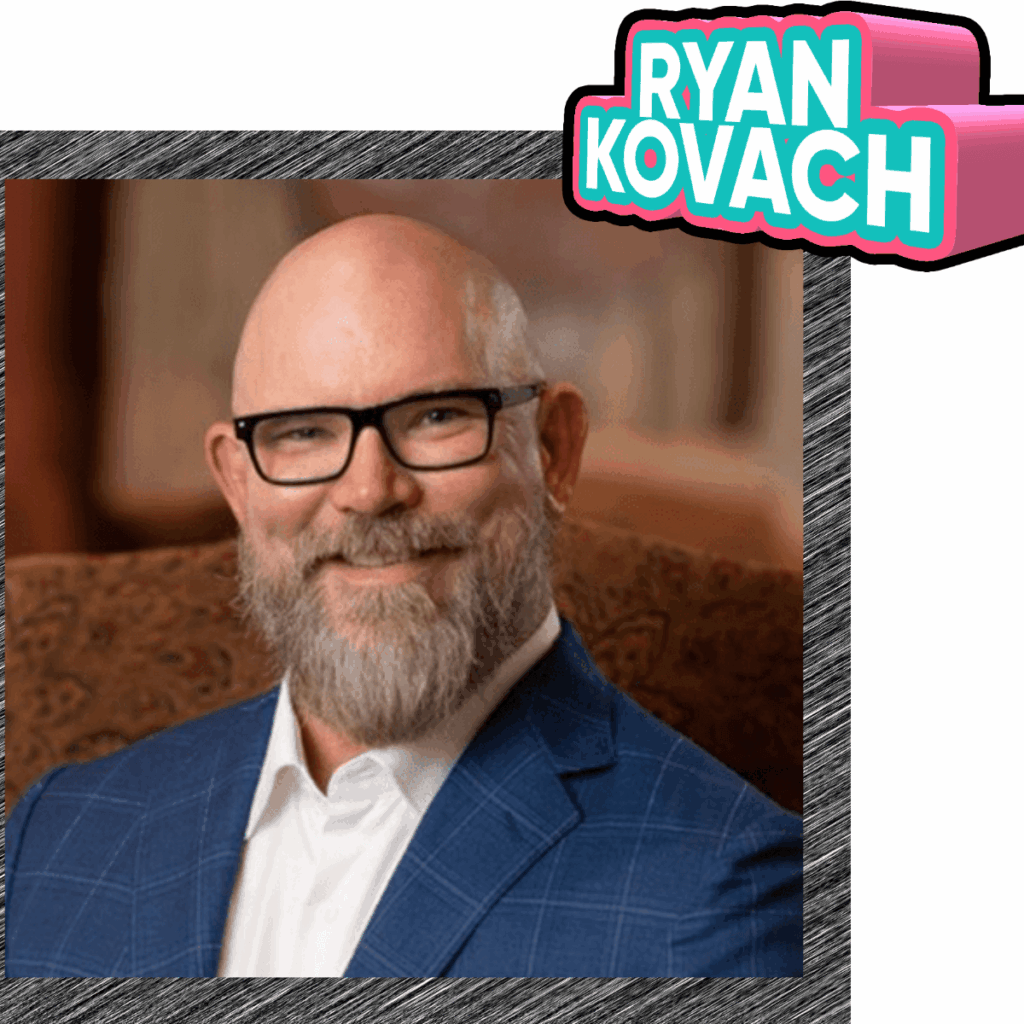Ryan Kovach, speaker at SMPS Southern Regional Conference 2026, smiling with a beard, wearing a blue blazer, and black glasses, with text overlay highlighting his name.